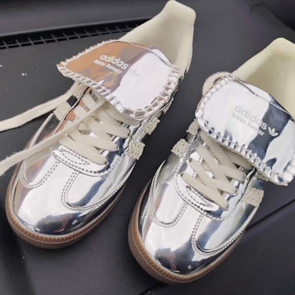 Adidas Samba Silver with Black Sole